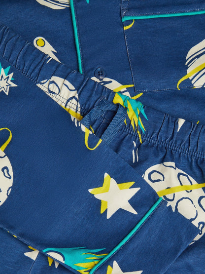 Monsoon Blue Space Print Jersey Long Pyjamas Set - image 3