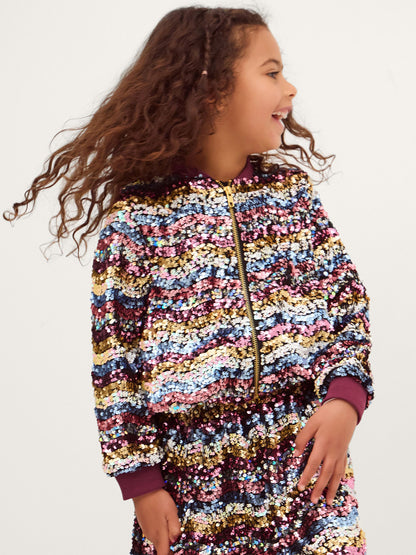 Dsiney Kidz - Monsoon Red Sequin Bomber Jacket image 1