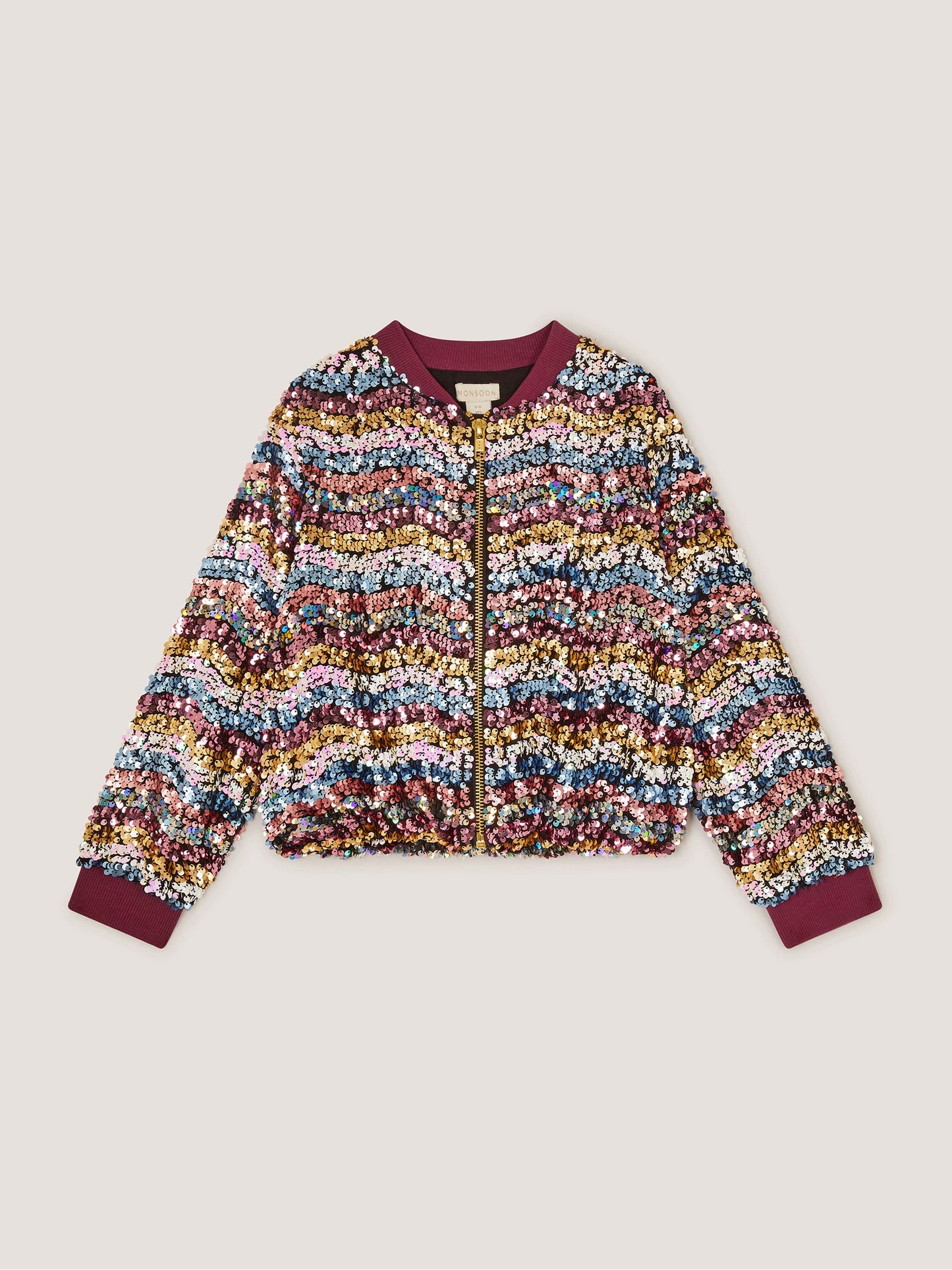 Dsiney Kidz - Monsoon Red Sequin Bomber Jacket image 2