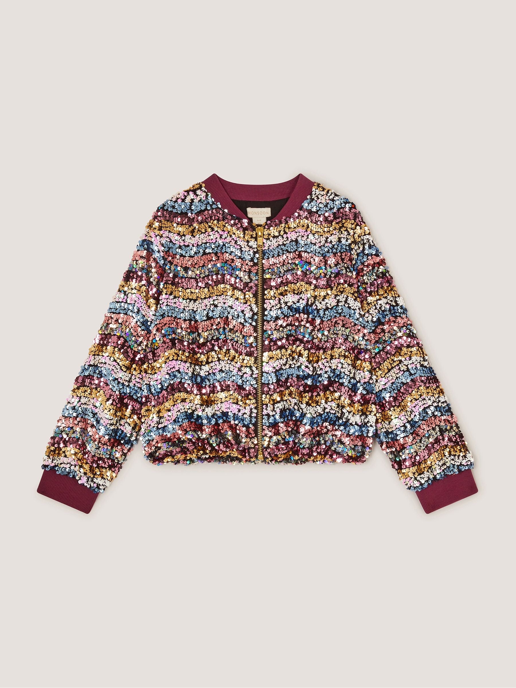 Dsiney Kidz - Monsoon Red Sequin Bomber Jacket image 2