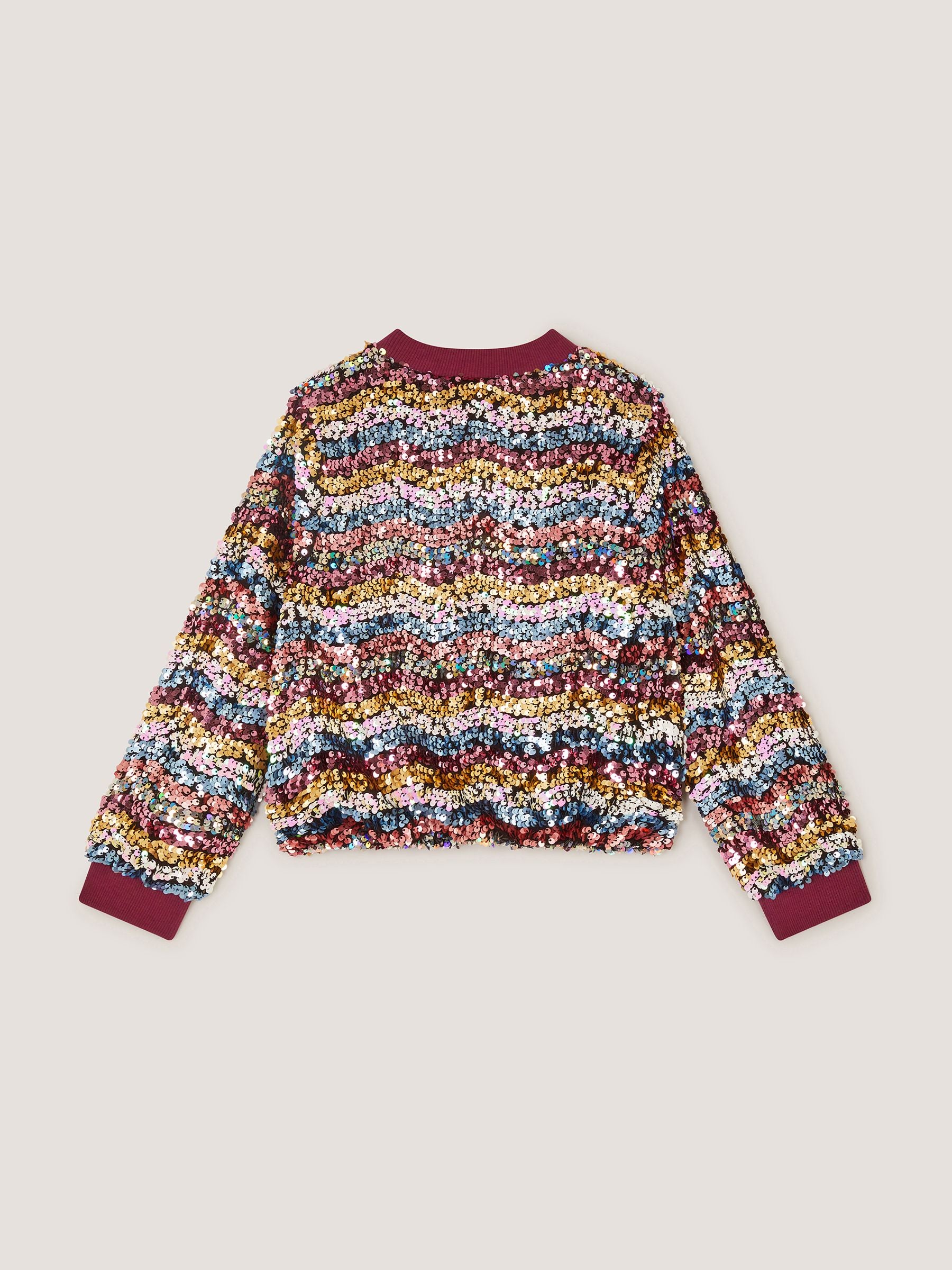 Dsiney Kidz - Monsoon Red Sequin Bomber Jacket image 3