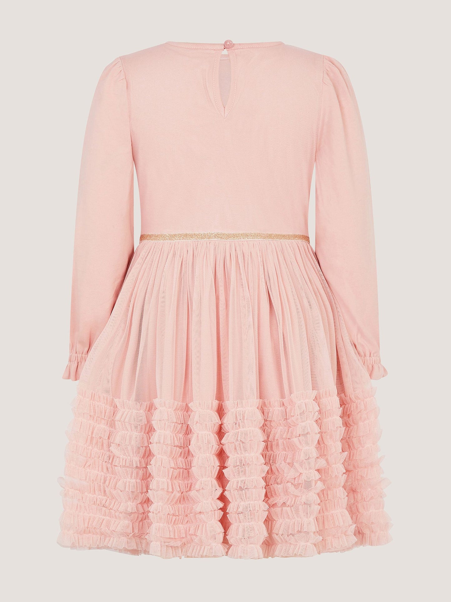 Dsiney Kidz - Monsoon Pink Sequin Floral Ruffle Disco Dress image 3