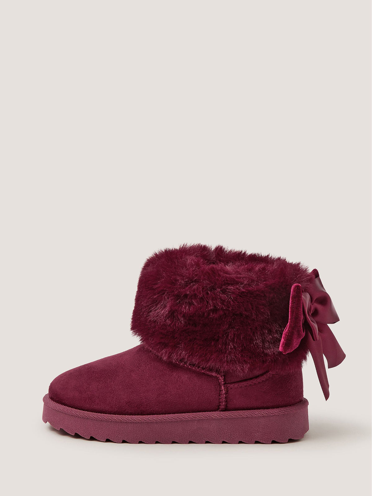 Dsiney Kidz - Monsoon Red Velvet Bow Fluffy Ankle Boots image 3