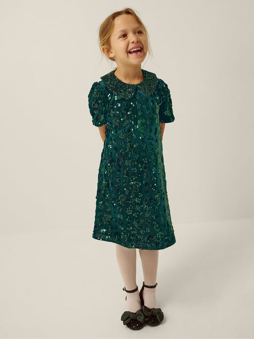 Dsiney Kidz - Monsoon Green Esmeralda Sequin Collar Party Dress image 1
