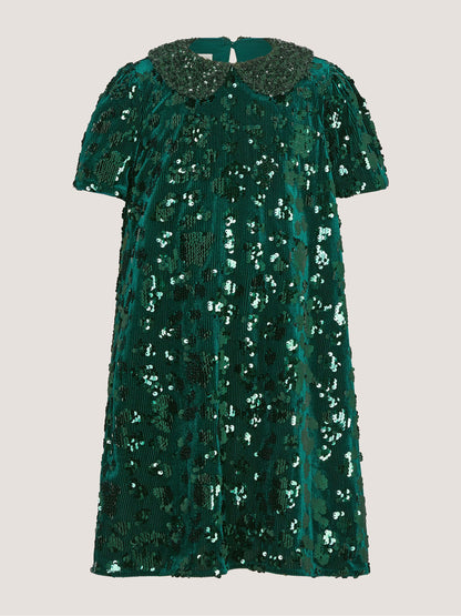 Dsiney Kidz - Monsoon Green Esmeralda Sequin Collar Party Dress image 2