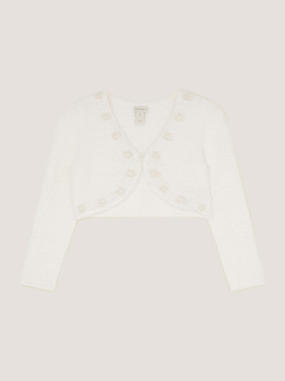 Dsiney Kidz - Monsoon Cream Phoebe Pearl Trim Cardigan image 2