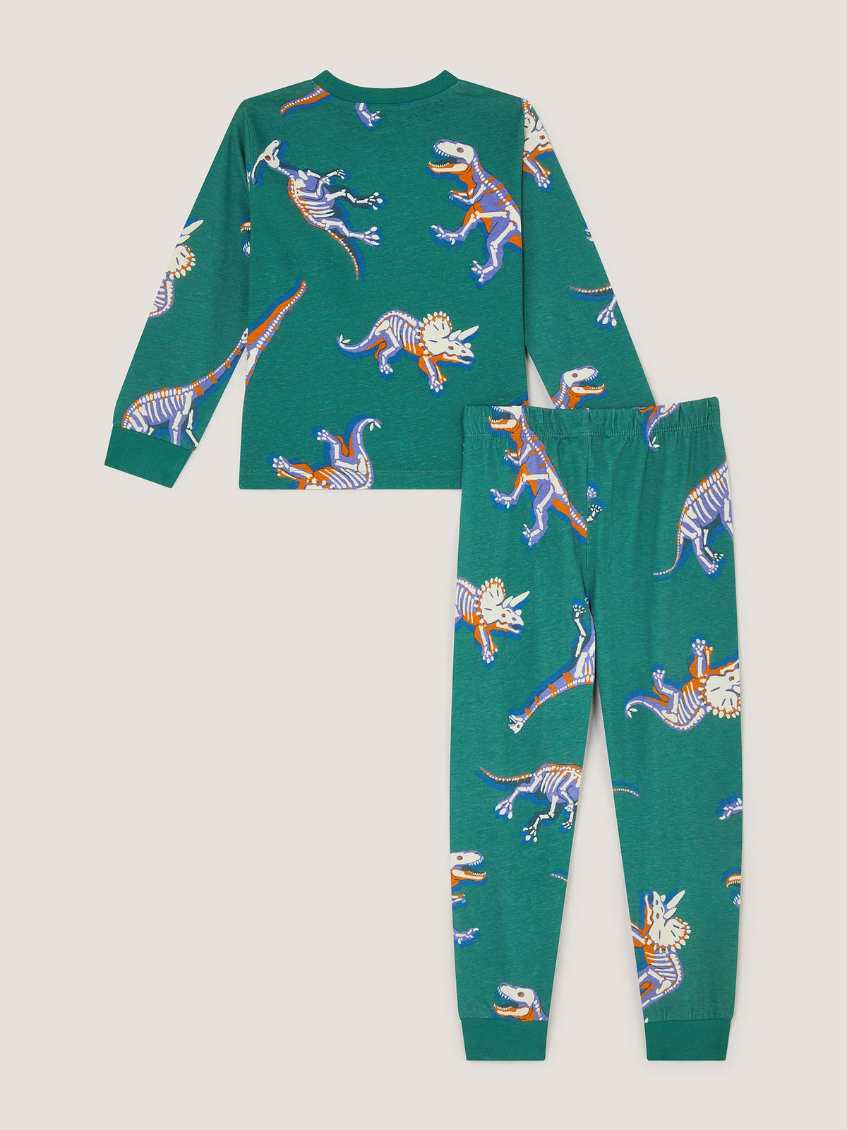 Monsoon Green Glow in the Dark Dinosaur Jersey Pyjamas Set - image 2