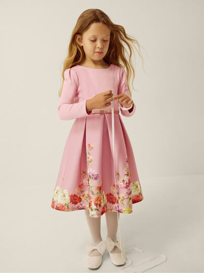 Dsiney Kidz - Monsoon Pink Anoushka Long Sleeve Floral Party Dress image 1