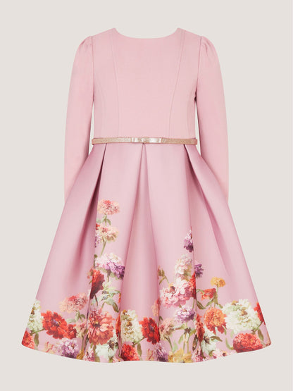 Dsiney Kidz - Monsoon Pink Anoushka Long Sleeve Floral Party Dress image 2