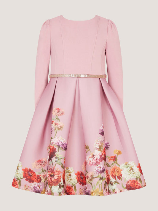 Dsiney Kidz - Monsoon Pink Anoushka Long Sleeve Floral Party Dress image 2