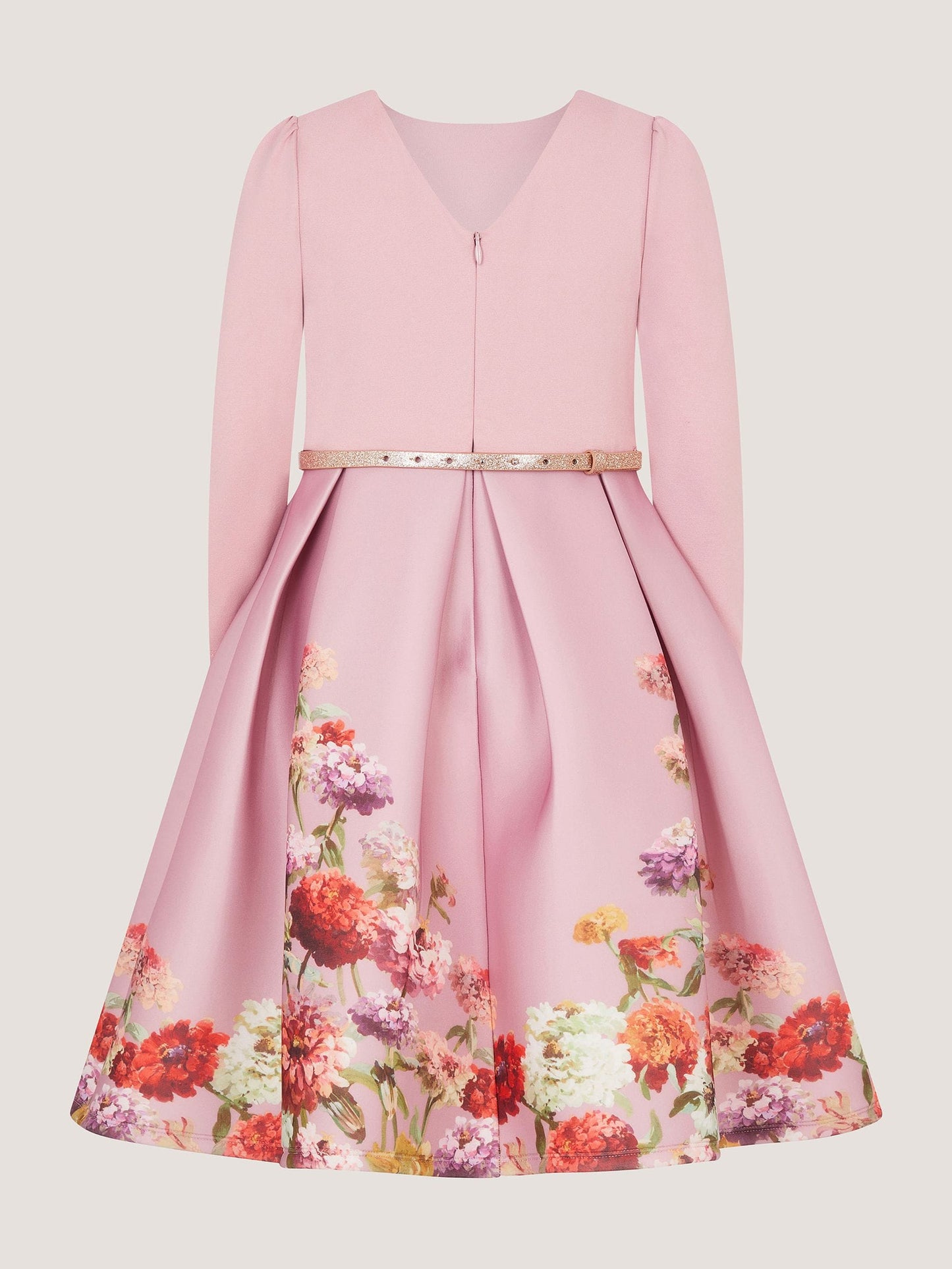 Dsiney Kidz - Monsoon Pink Anoushka Long Sleeve Floral Party Dress image 3