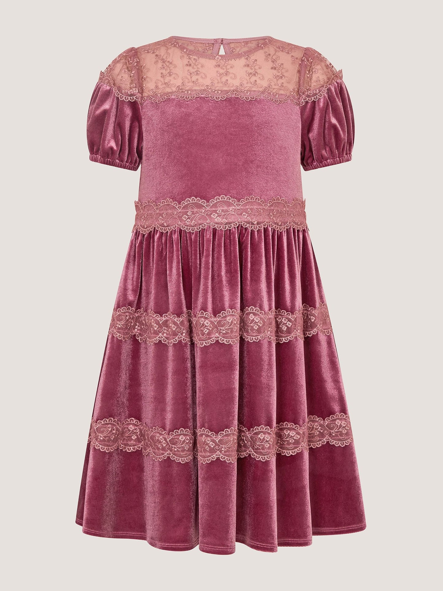 Dsiney Kidz - Monsoon Pink Freda Lace Velvet Party Dress image 2