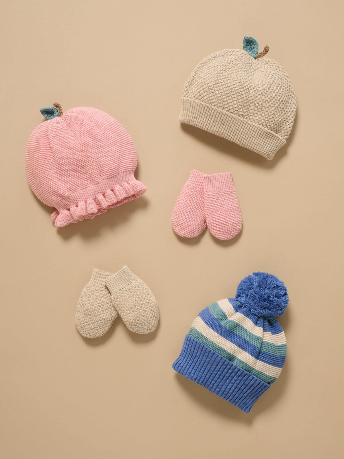 Purebaby Blue Striped Knit Beanie - image 3