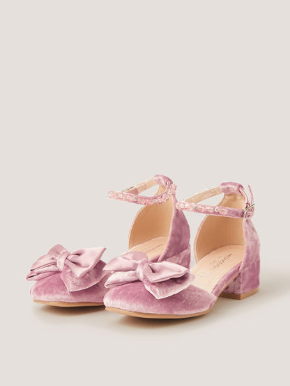 Dsiney Kidz - Monsoon Pink Crushed Velvet Two-Part Heels image 1