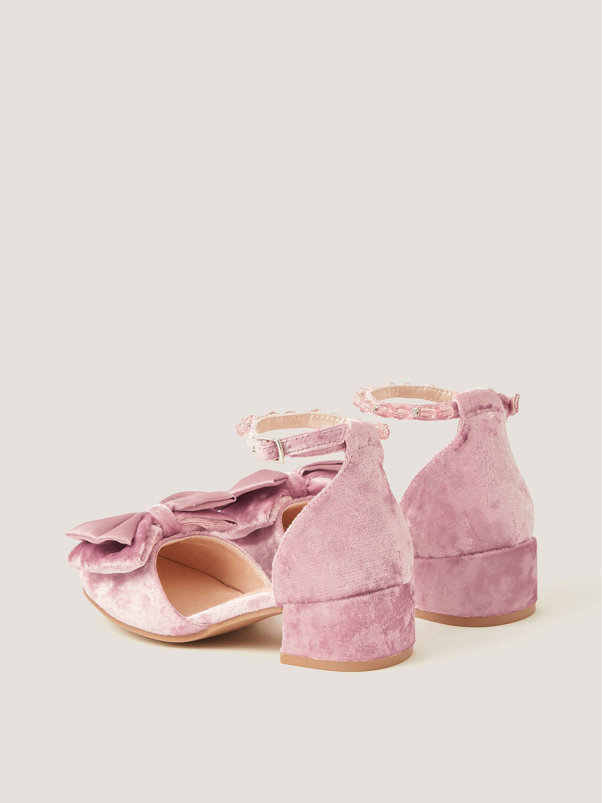 Dsiney Kidz - Monsoon Pink Crushed Velvet Two-Part Heels image 3