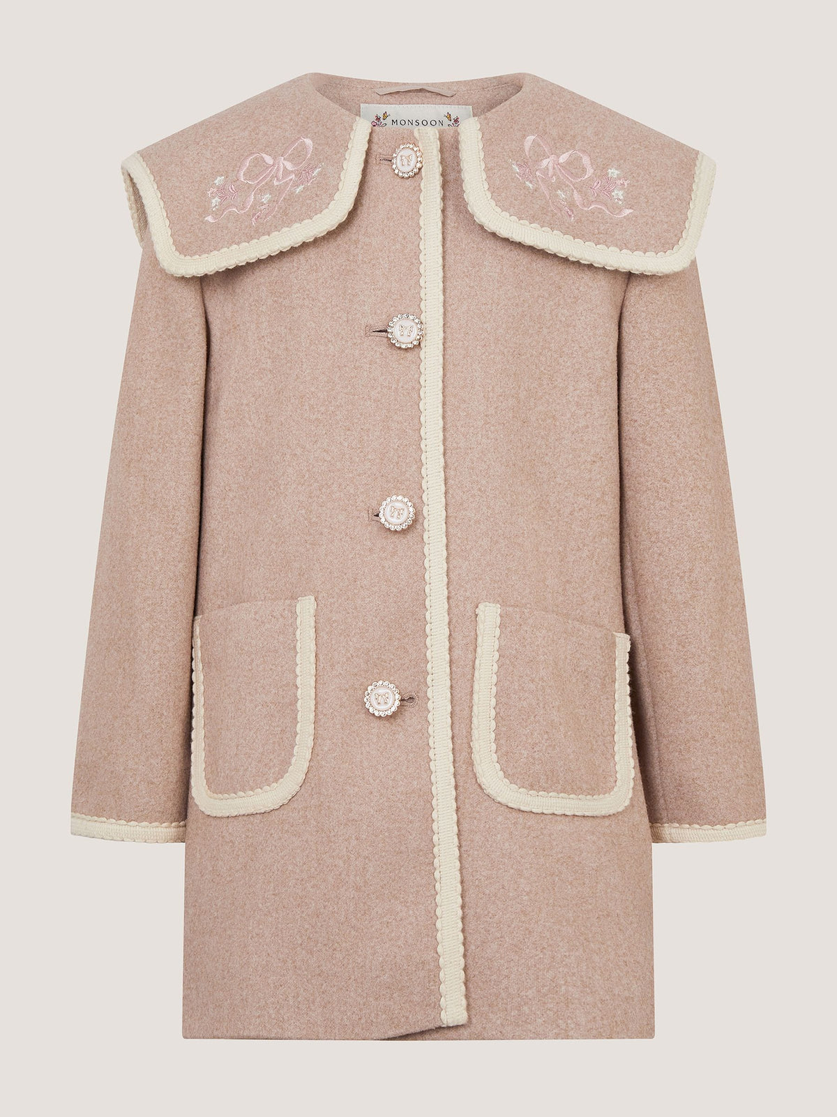 Dsiney Kidz - Monsoon Natural Embroidered Collar Coat image 1