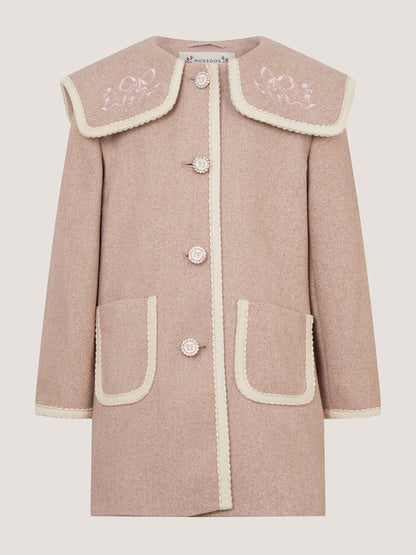 Dsiney Kidz - Monsoon Natural Embroidered Collar Coat image 1