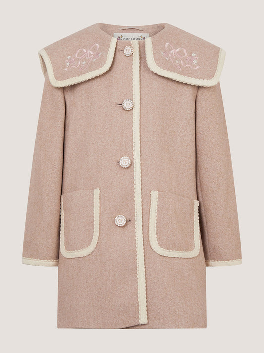 Dsiney Kidz - Monsoon Natural Embroidered Collar Coat image 1