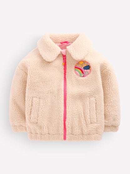 Dsiney Kidz - Boden Cream Collared Borg Jacket image 1