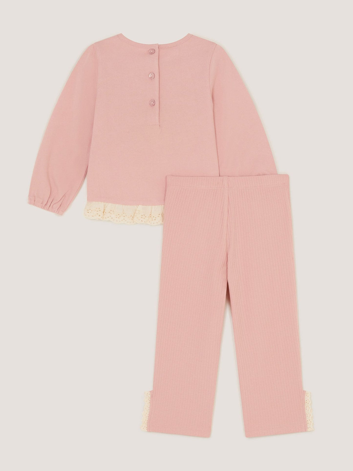 Dsiney Kidz - Monsoon Pink Baby Embroidered Butterfly Top & Leggings Set image 2