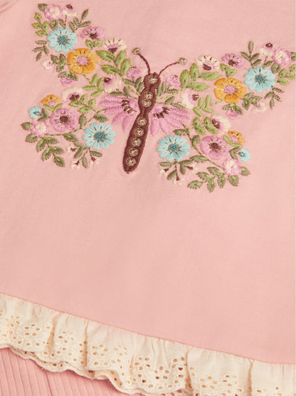 Dsiney Kidz - Monsoon Pink Baby Embroidered Butterfly Top & Leggings Set image 3