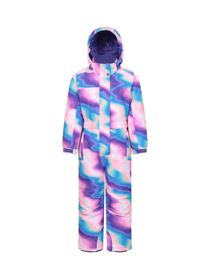 Mountain Warehouse Purple Cloud Printed Kids All-In-One Waterproof Snowsuit - image 1