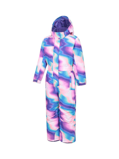 Mountain Warehouse Purple Cloud Printed Kids All-In-One Waterproof Snowsuit - image 3