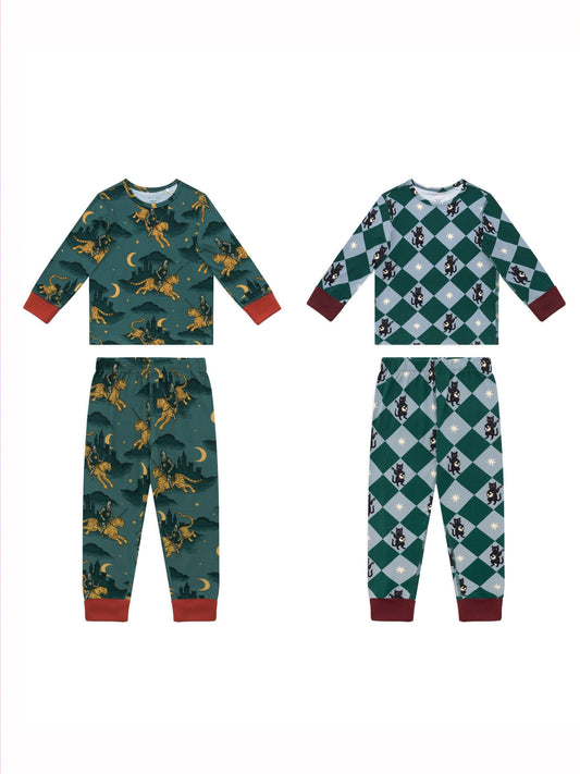 Chelsea Peers Blue Kids Midnight Serenade/Moonlit Knight Print Long Pyjamas Set 2PK - image 1