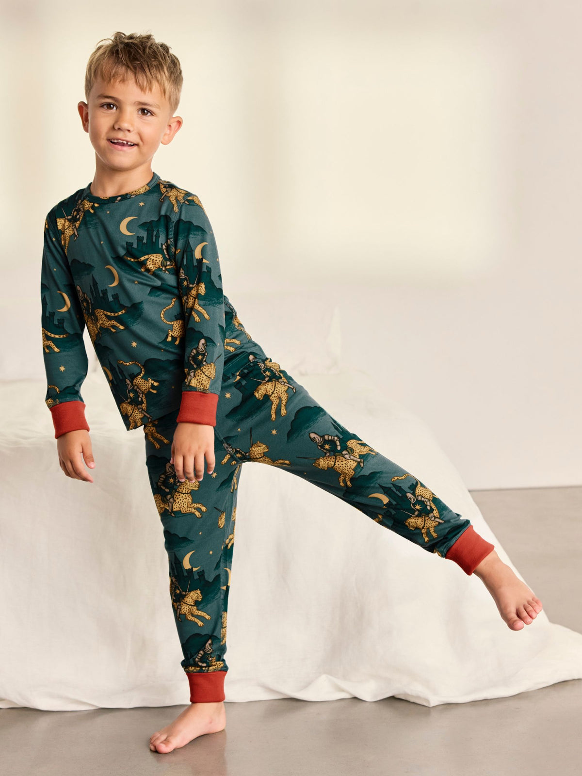 Chelsea Peers Blue Kids Midnight Serenade/Moonlit Knight Print Long Pyjamas Set 2PK - image 7