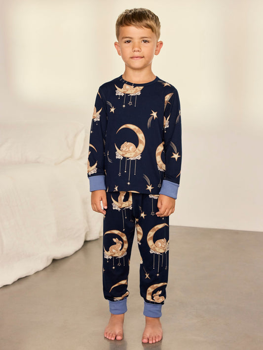 Dsiney Kidz - Chelsea Peers Blue Kids Lunar Bunny Print Long Pyjamas Set image 1