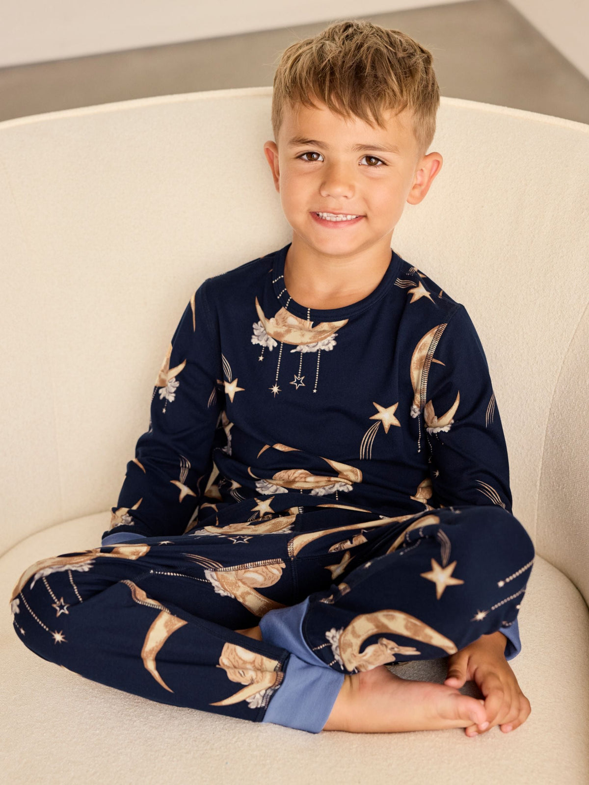 Dsiney Kidz - Chelsea Peers Blue Kids Lunar Bunny Print Long Pyjamas Set image 2