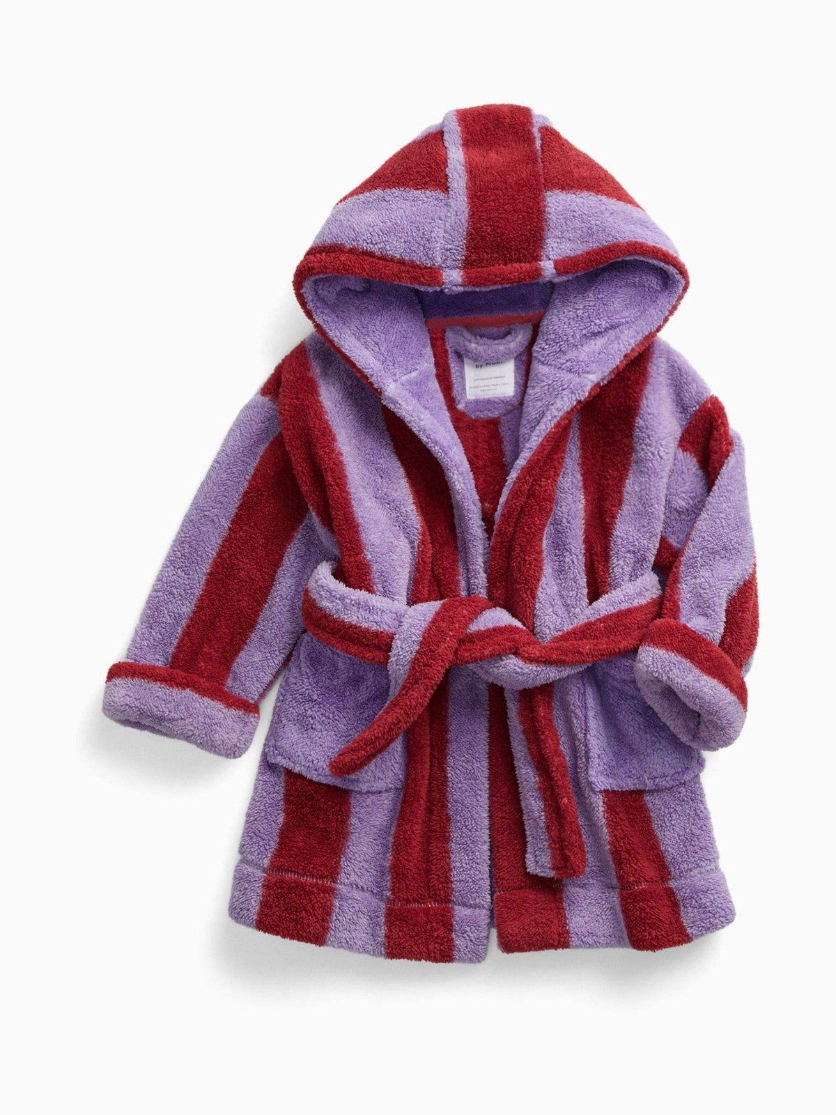 KIDLY by MORI Pink Supersoft Striped Fleece Bath Robe - image 3
