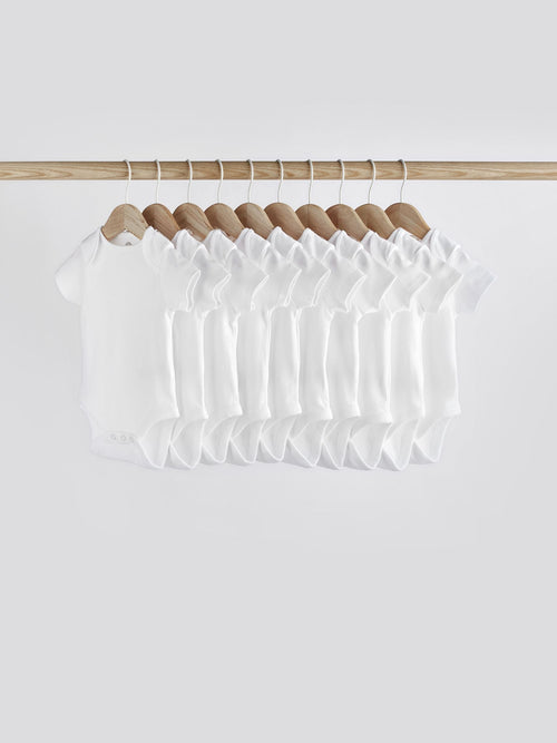 Dsiney Kidz - White Essential 10 Pack Short Sleeve Bodysuits image 1