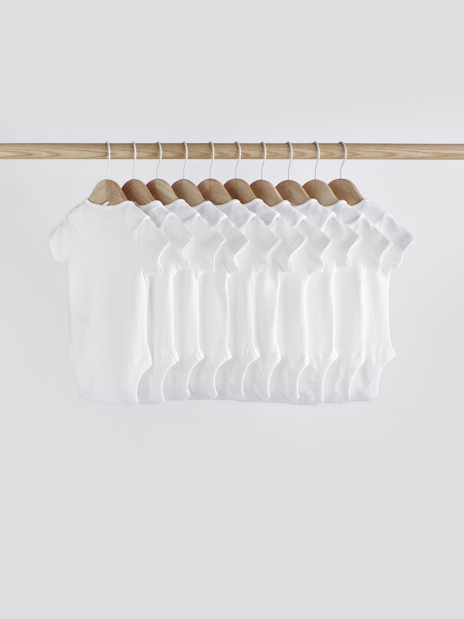 White Essential 10 Pack Short Sleeve Bodysuits image 2