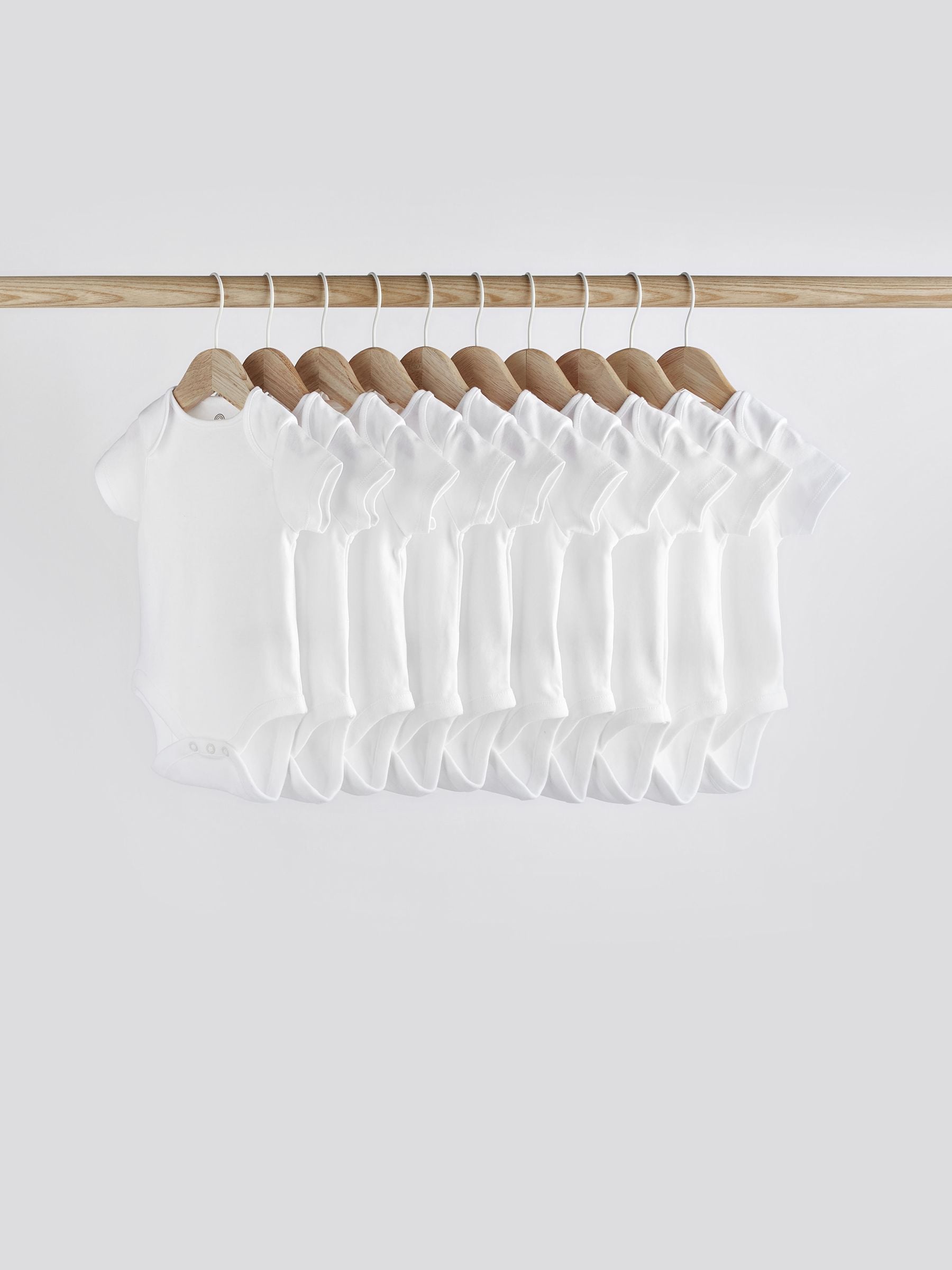 White Essential 10 Pack Short Sleeve Bodysuits image 1