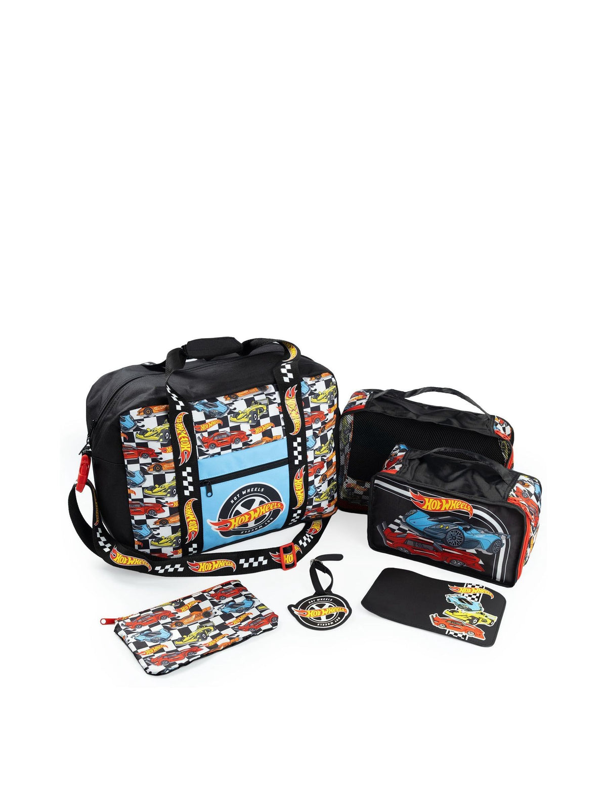 Vanilla Underground Black Hot Wheels Checker Board Cars Luggage 6 Piece Set - image 1