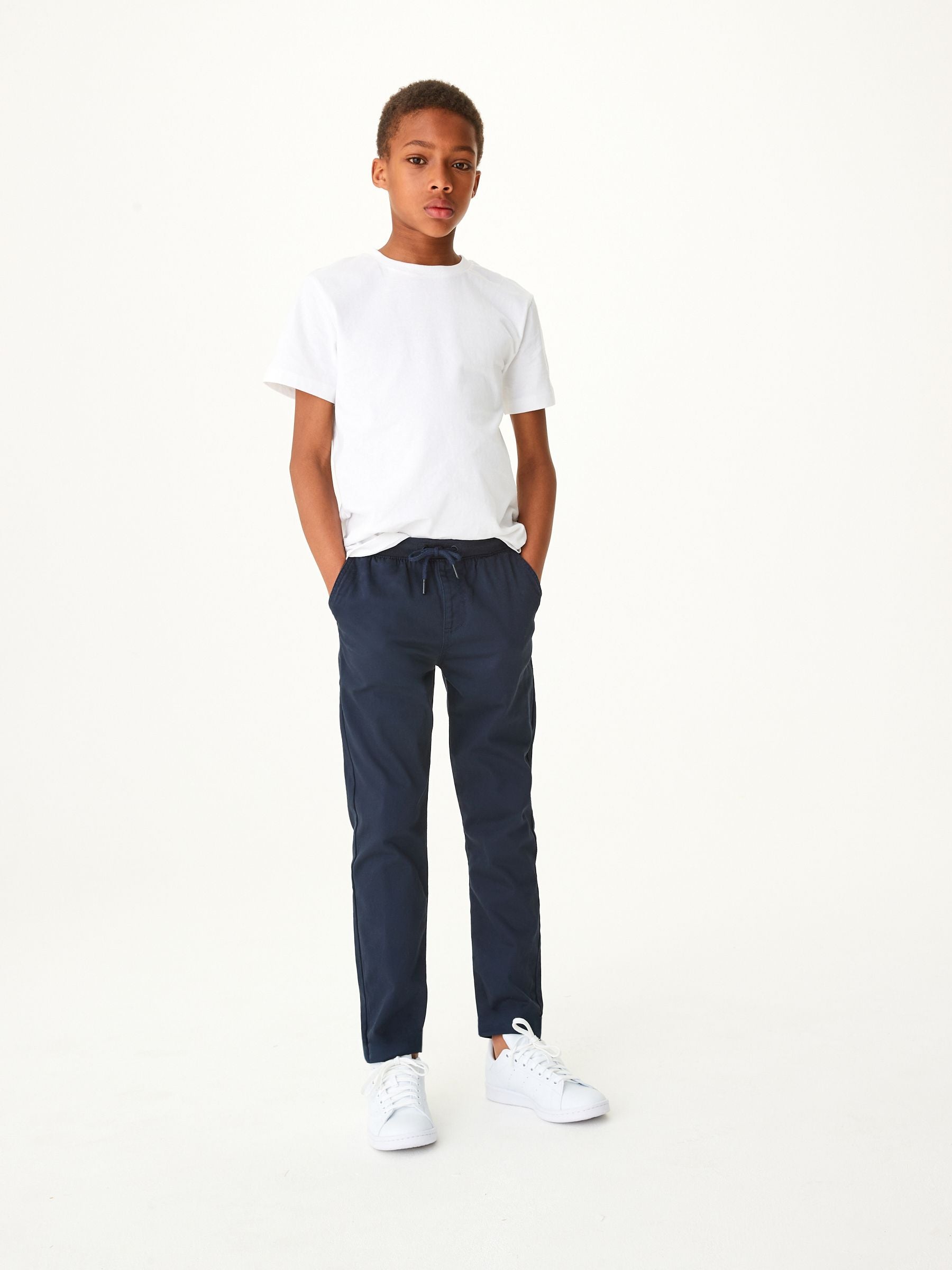 Dsiney Kidz - Navy Blue Regular Fit Rib Waist Pull-On Trousers (3-16yrs) image 1