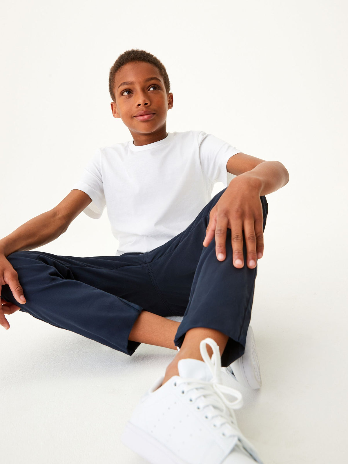 Dsiney Kidz - Navy Blue Regular Fit Rib Waist Pull-On Trousers (3-16yrs) image 3