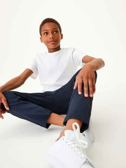Dsiney Kidz - Navy Blue Regular Fit Rib Waist Pull-On Trousers (3-16yrs) image 3