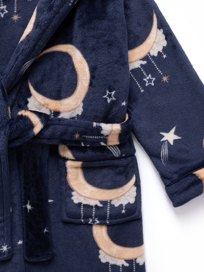 Dsiney Kidz - Chelsea Peers Blue Kids Fleece Lunar Print Dressing Gown image 2