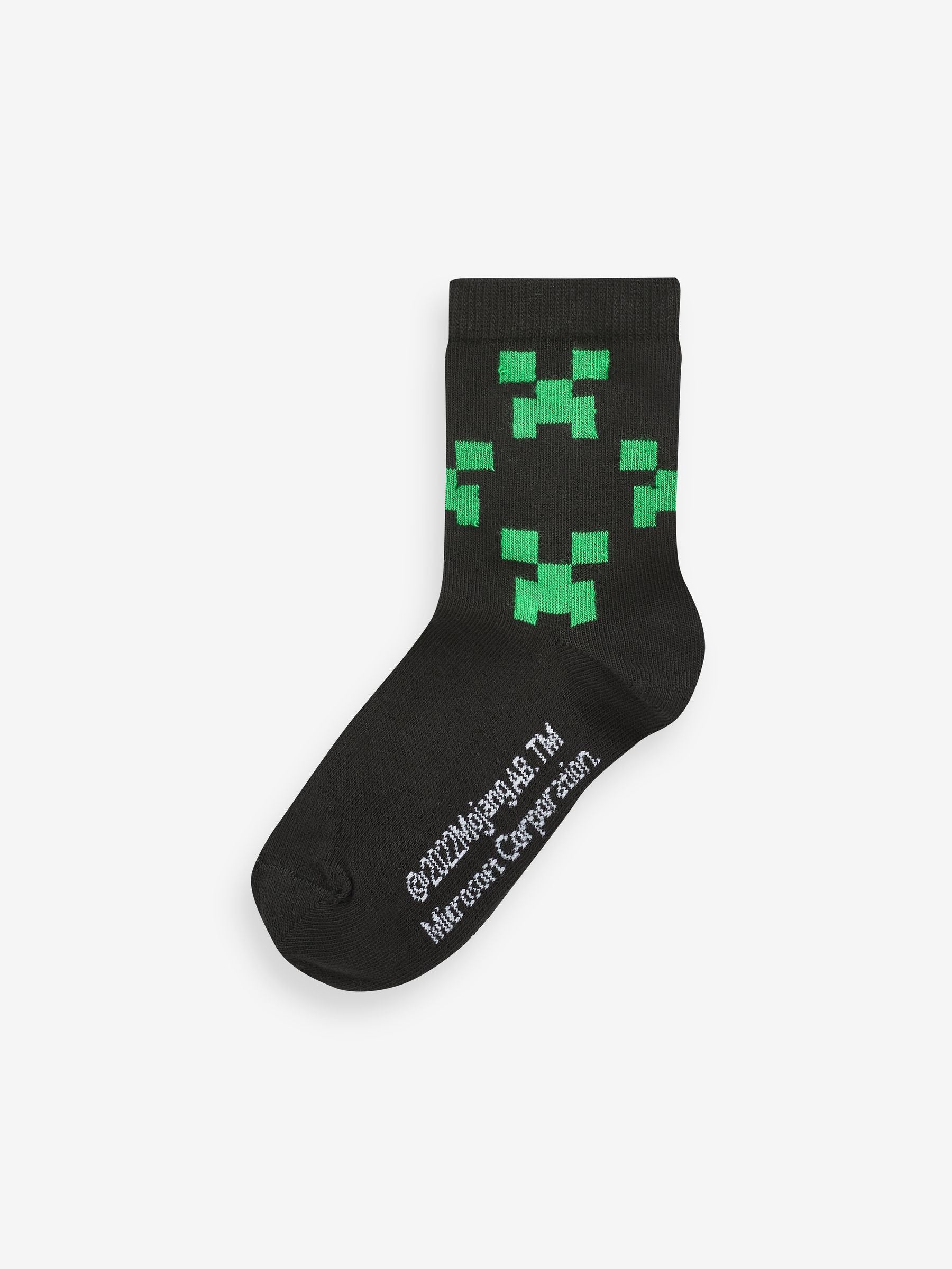 Dsiney Kidz - Minecraft Creeper Character Cotton Rich Socks 5 Pack image 3