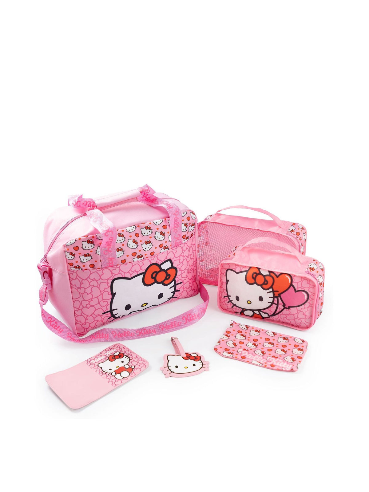 Vanilla Underground Pink Hello Kitty Hearts Luggage 6 Piece Set - image 1