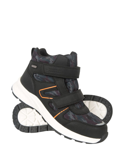 Dsiney Kidz - Mountain Warehouse Black Jupiter Kids Adaptive Waterproof Walking Boots image 4