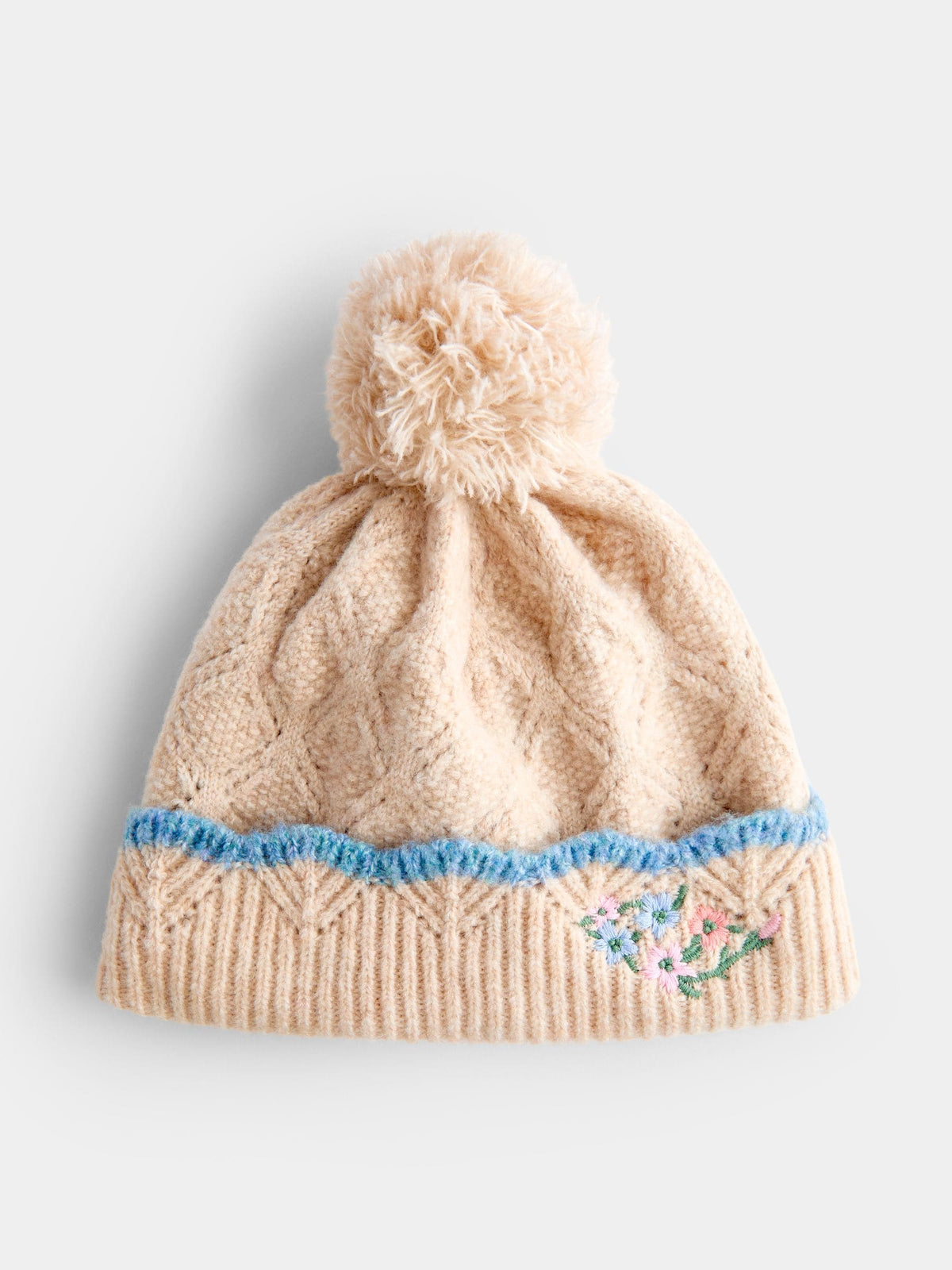 Jojo Maman Bébé Natural Flower Pom Pom Knitted Hat - image 1