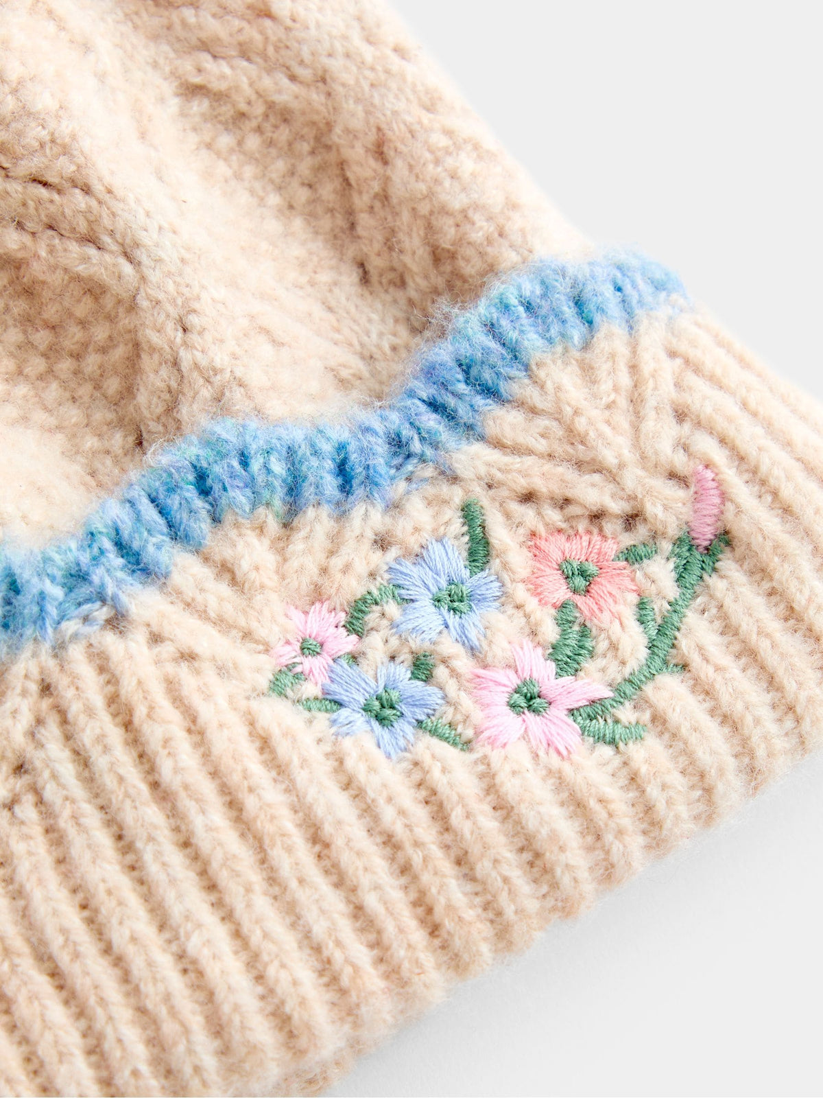 Jojo Maman Bébé Natural Flower Pom Pom Knitted Hat - image 4