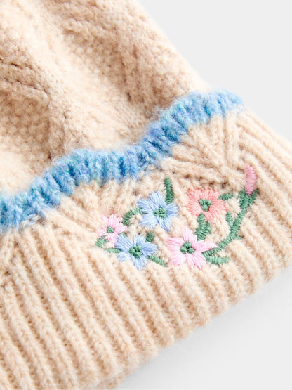 Jojo Maman Bébé Natural Flower Pom Pom Knitted Hat - image 4