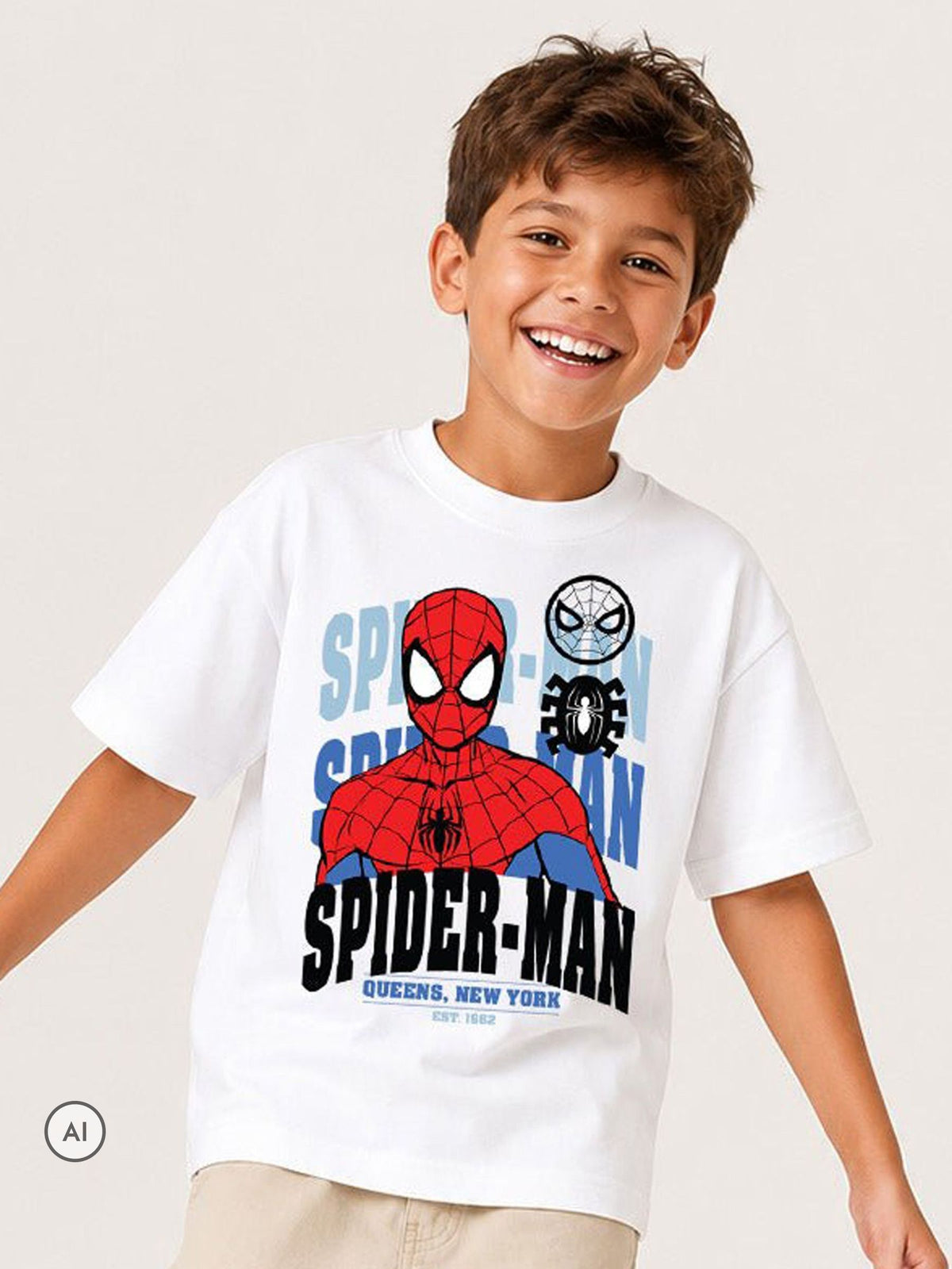 Brand Threads White Spiderman T-Shirt - image 1