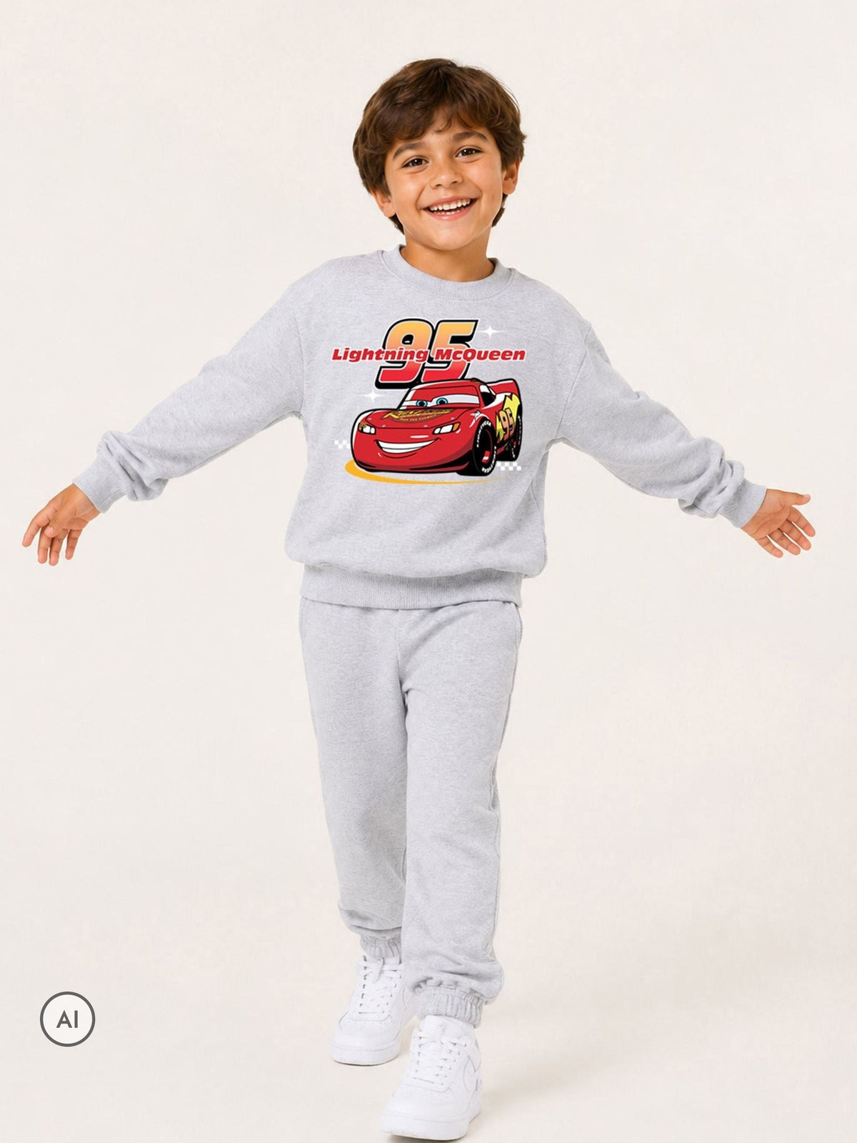 Dsiney Kidz - Brand Threads Grey Boys Car Sweatshirt & Jogger Set image 1