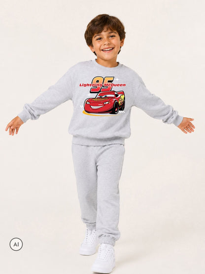 Dsiney Kidz - Brand Threads Grey Boys Car Sweatshirt & Jogger Set image 1