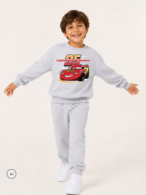 Dsiney Kidz - Brand Threads Grey Boys Car Sweatshirt & Jogger Set image 1